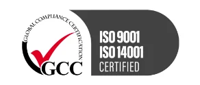 GCCによるISO9001・ISO14001認証取得済み